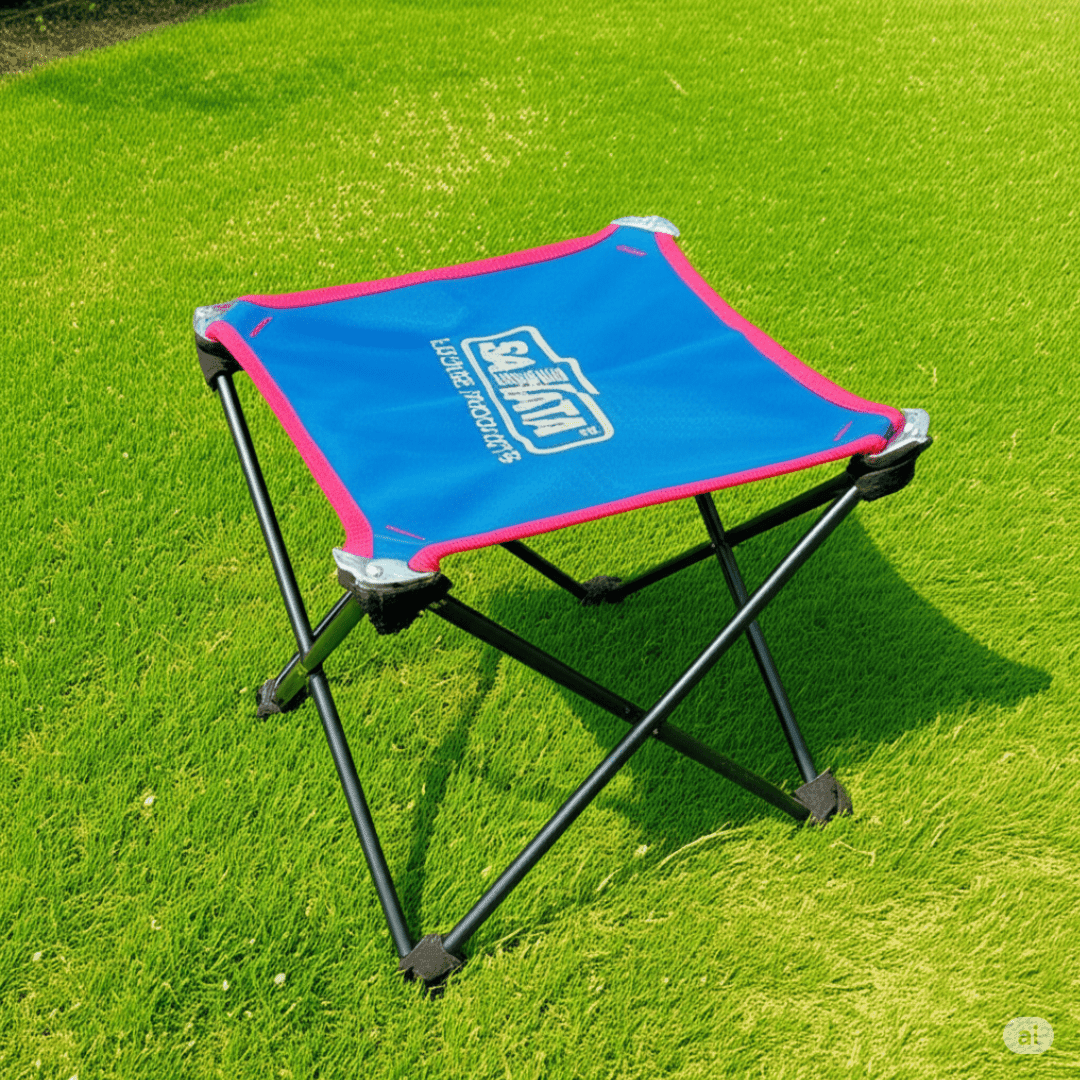 Tabouret pliable portable idéal pour camping, plage et activités extérieures. - Image 1 of 3