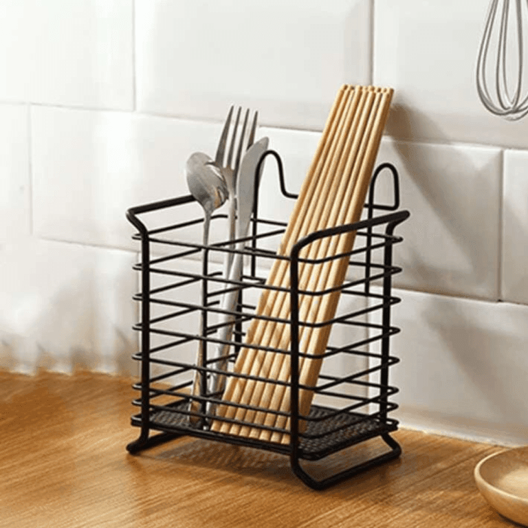 Porte-Baguettes en Fer Forgé avec Rangement Intégré pour Cuillères de Cuisine - Image 1 of 3