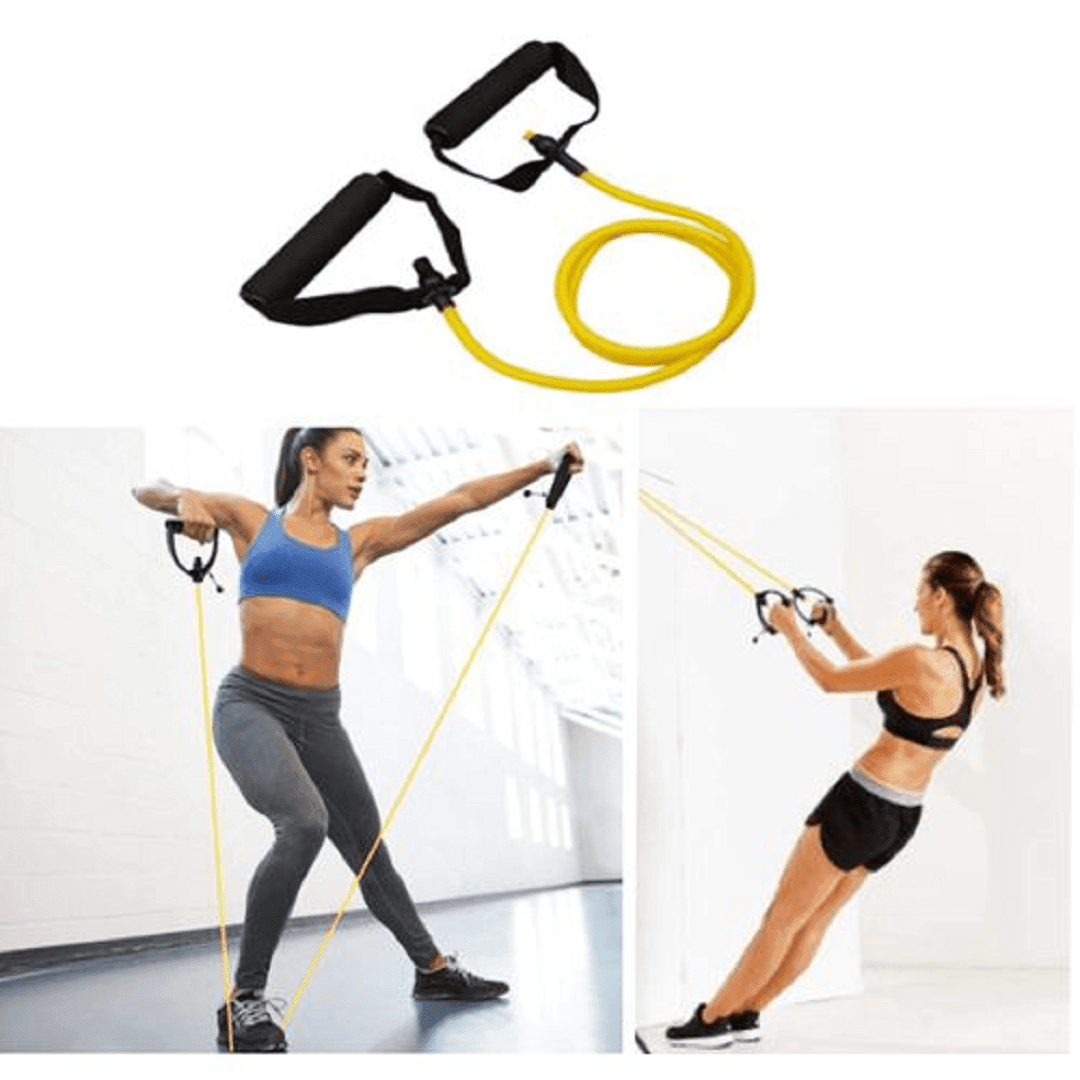 Bande élastique avec poignées, corde de traction, exercice de Fitness, Yoga ( couleur aléatoire ) - Image 1 of 4