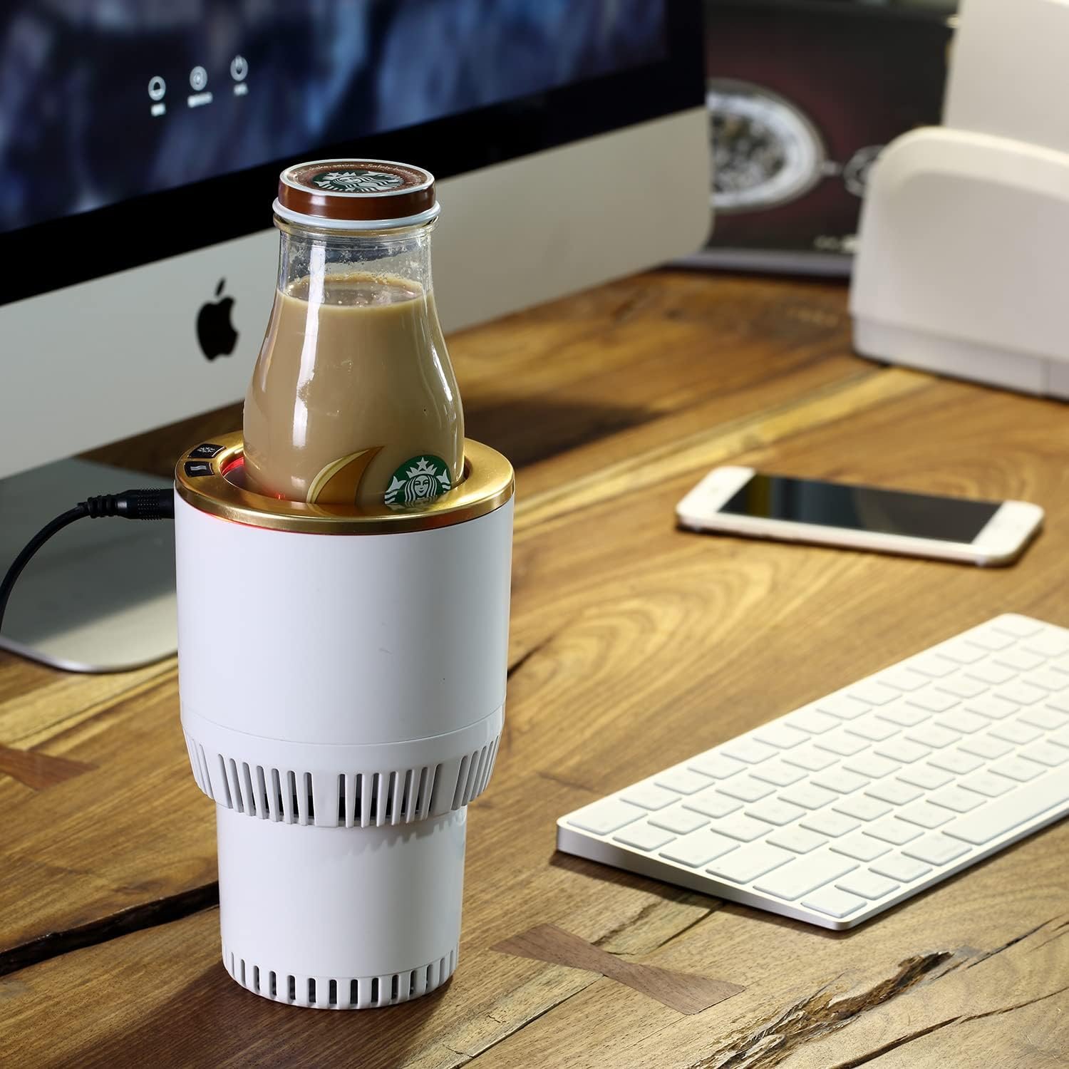 Mini Réfrigérateur De Voiture Portable Intelligent Pour Boisson, Lait Café, Thé 12v (couleur Aléatoire) - Image 1 of 4