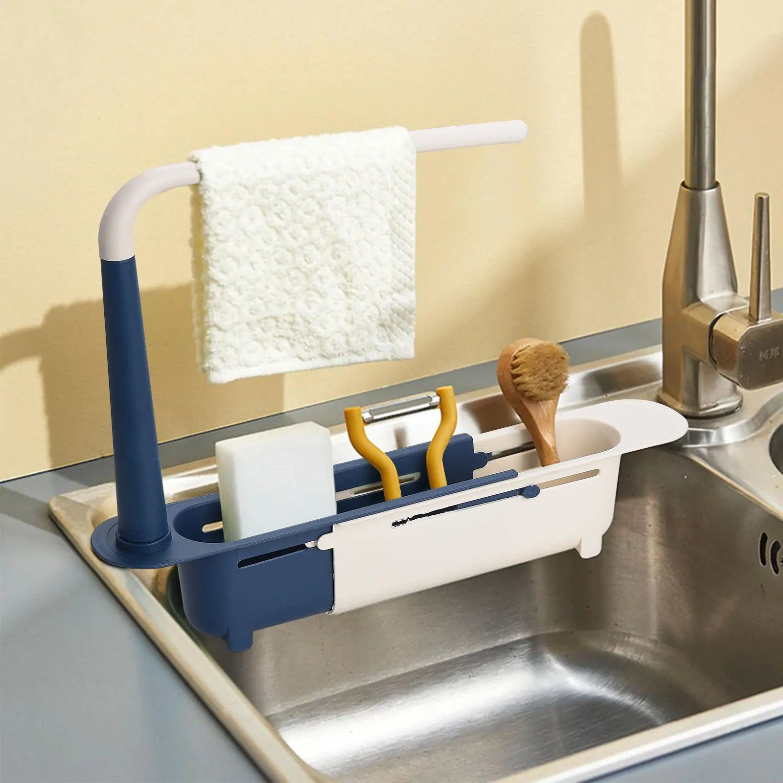 Porte-Éponge Modulable pour Organisation Pratique de l’Évier - Image 1 of 4