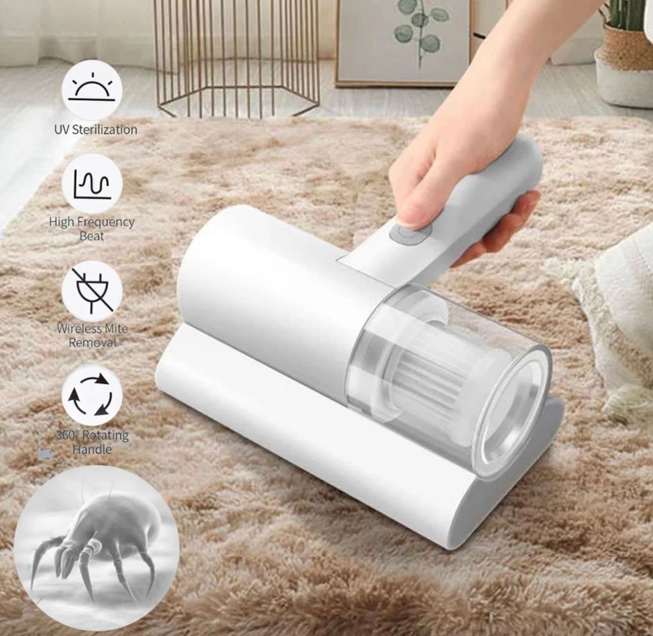 Aspirateur UV Portable Sans Fil pour lit, Oreillers, Canapés ,tapis - Image 1 of 4