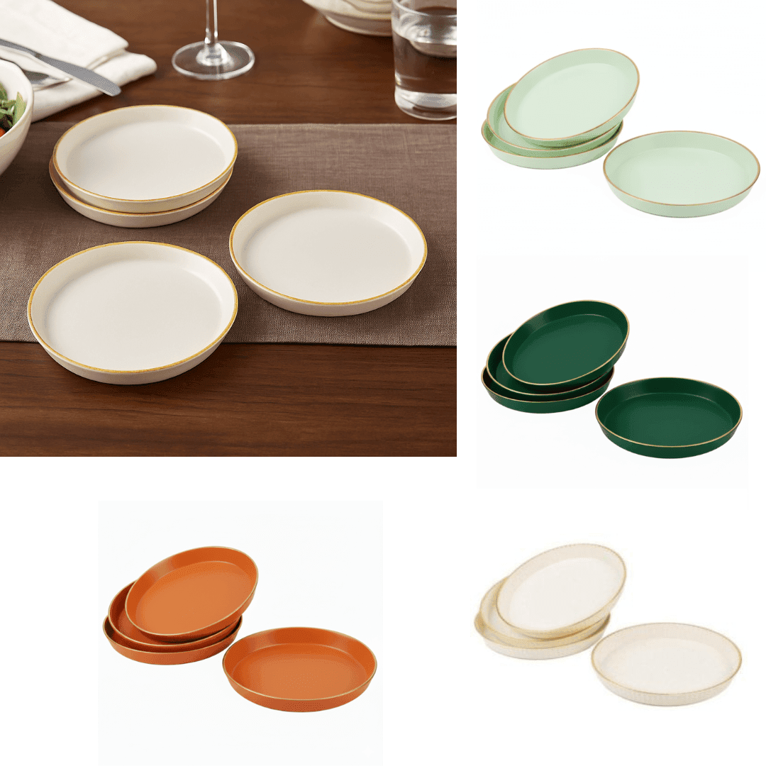 Assiettes en plastique réutilisables 15 cm pour pique-nique, camping et fête (colleur aléatoire) - Image 1 of 4