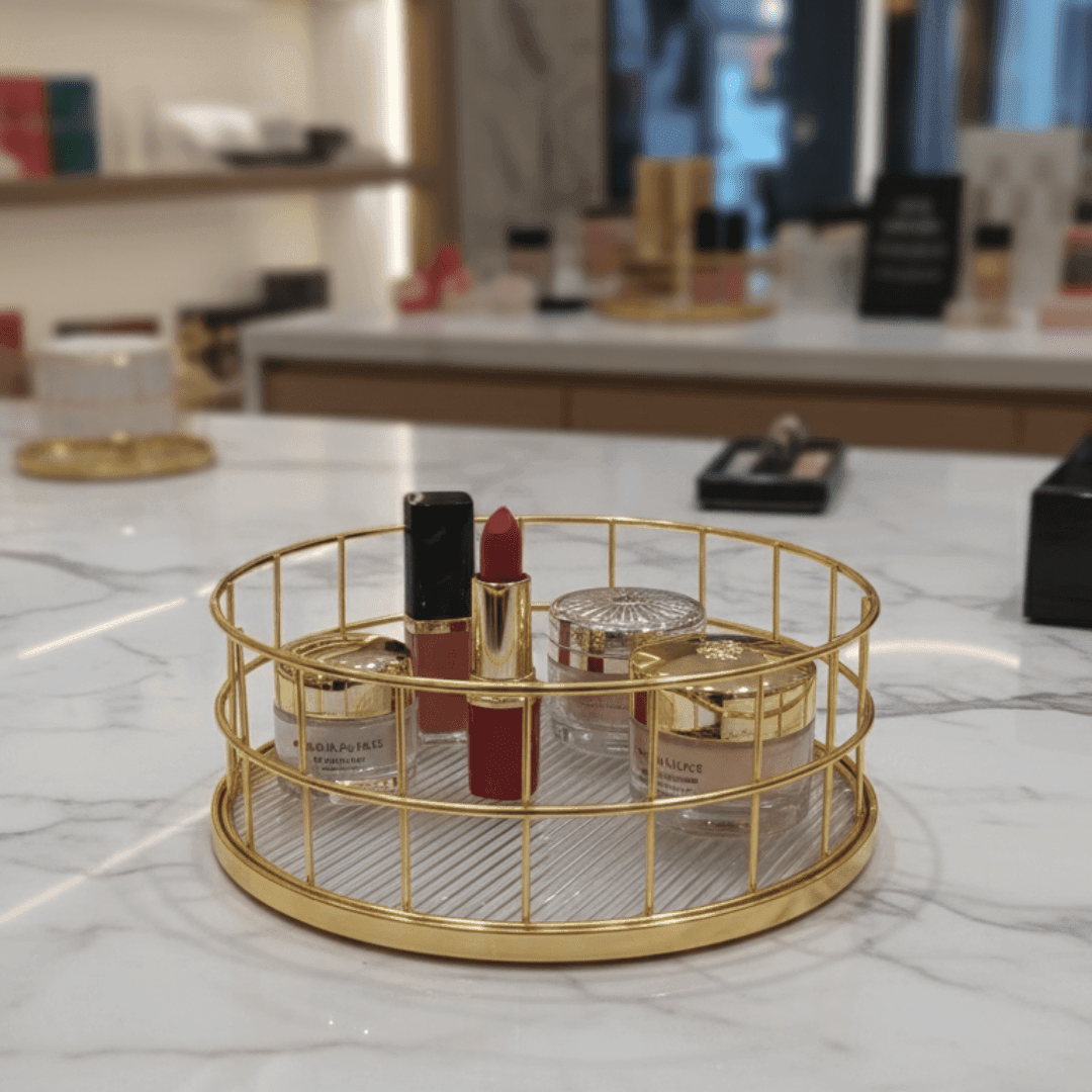 Boîte de rangement pour cosmétiques, idéale pour organiser pinceaux, maquillage et accessoires ronds - Image 1 of 4
