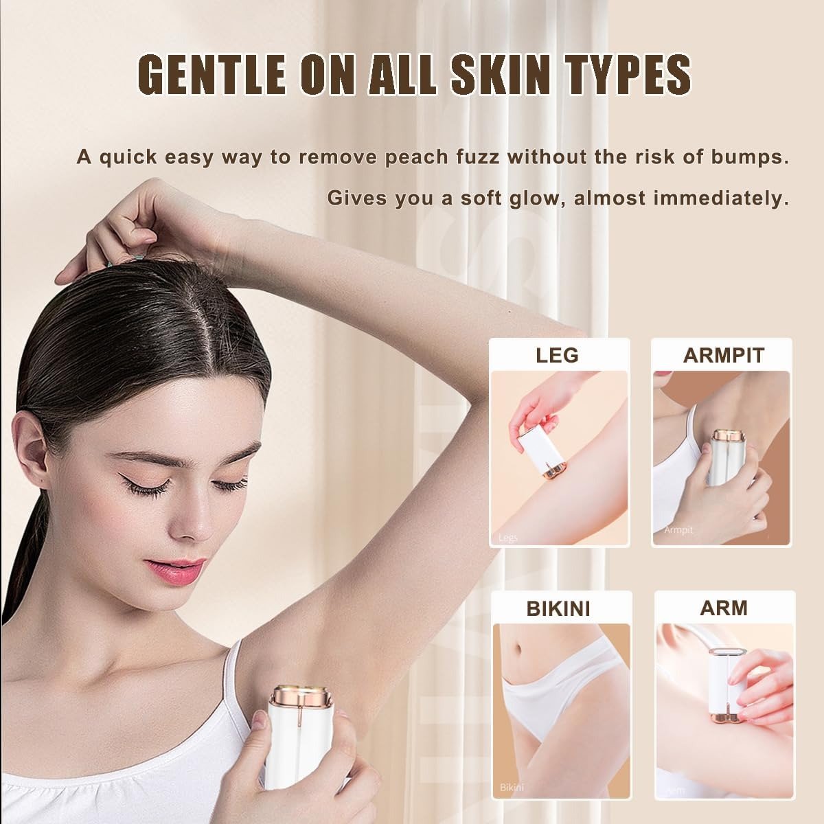 Rasoir Électrique Portable pour Femmes pour Visage et Jambes - Image 1 of 4