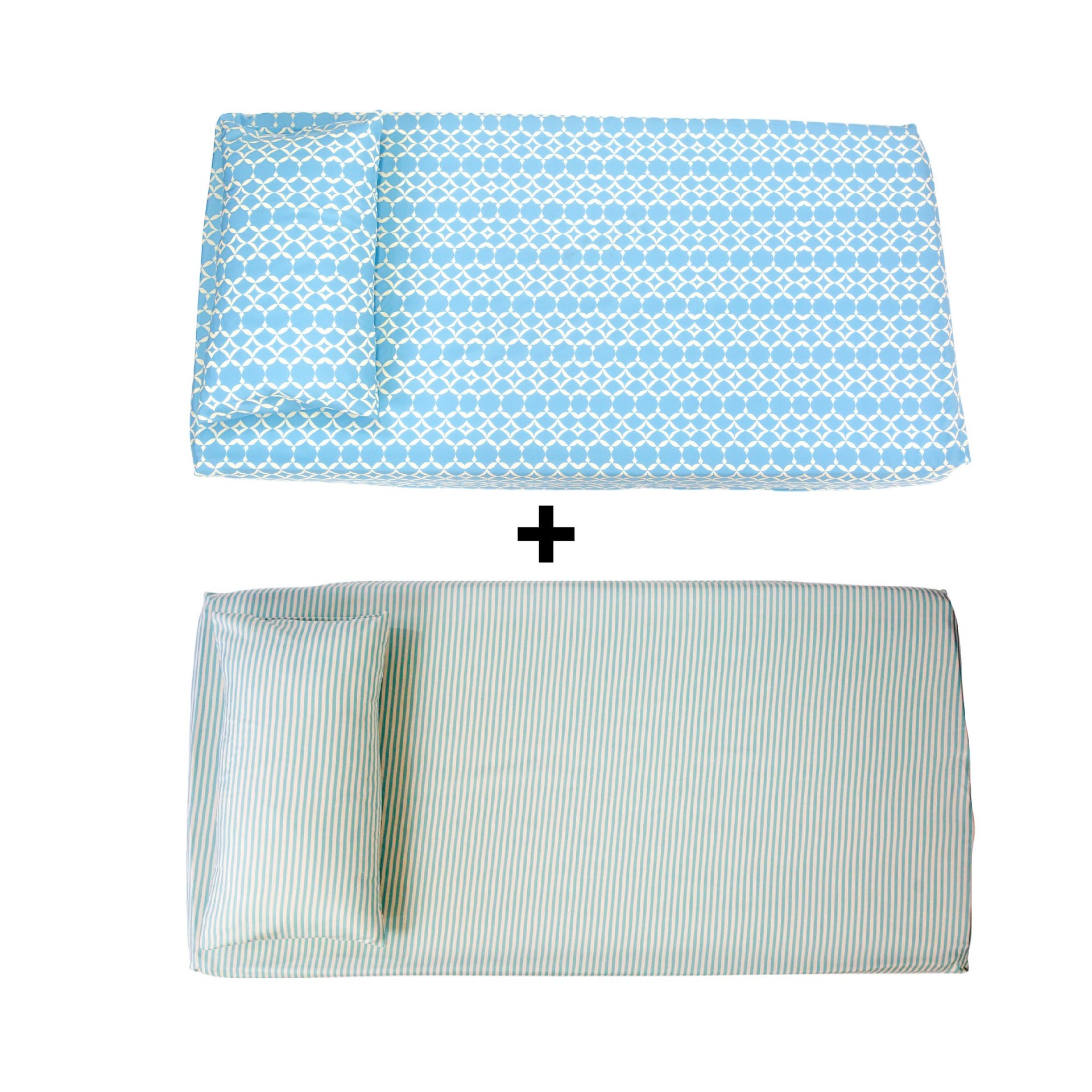 Set Draps Housse Bébé Imprimé Harmonie Géométrique ( Couleur Alératoire ) - Image 1 of 4