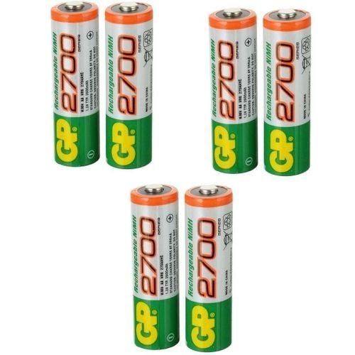 6 pcs/lote AA GP originale batterie rechargeable 2700 mah / GP 2700 GP batteries piles 1.2v - Image 1 of 1