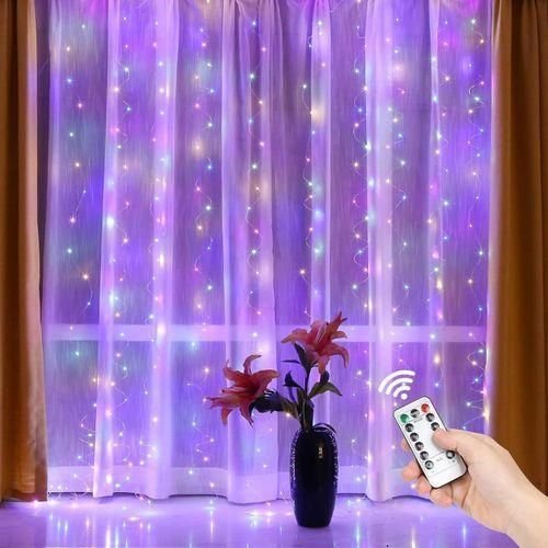 Rideau LED Décoratif – 3x3M, 300 LED, 8 Modes d’Éclairage, USB, Étanche - Image 1 of 1