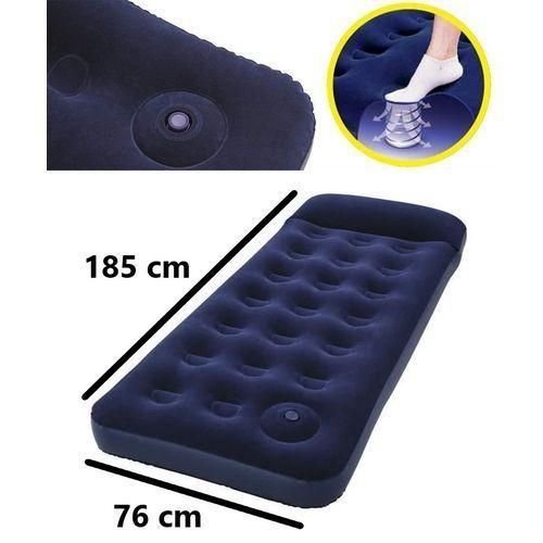 Matelas gonflable 1 place avec pompe à pied intégrée 185 x 76 cm - Image 1 of 1