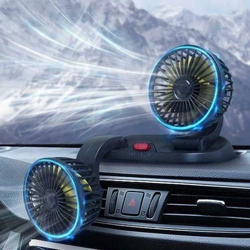 Ventilateur de Voiture 12V avec Double Tête - Refroidissement Silencieux - Image 1 of 1