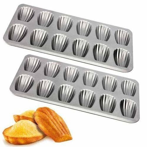 Moules à Madeleines anti-adhésifs, 2 Plaques à 12 madeleines, Cuisson optimale & professionnelle - Image 1 of 1