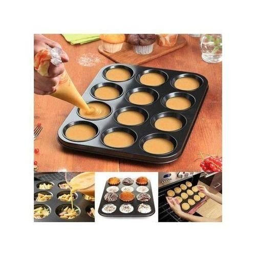 Moule 12 tasses - moule à cupcake à muffins - Moule Gateau - Moule à pâtisserie - Image 1 of 1