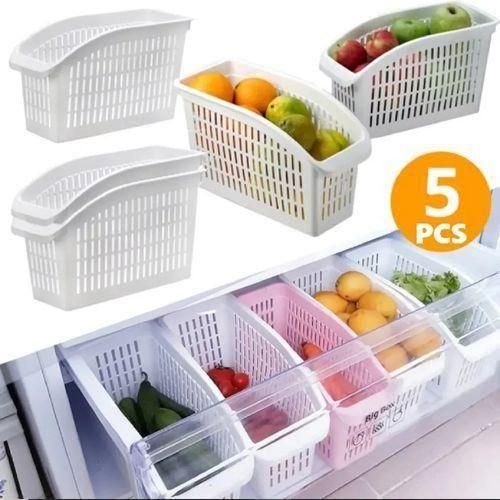 5pièces Panier de rangement pour réfrigérateur de cuisine - Image 1 of 1