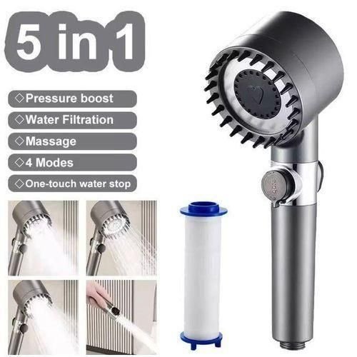 Pommeau de douche pressurisé économie deau réglable, avec filtre, haute pression, 4 modes - Image 1 of 1