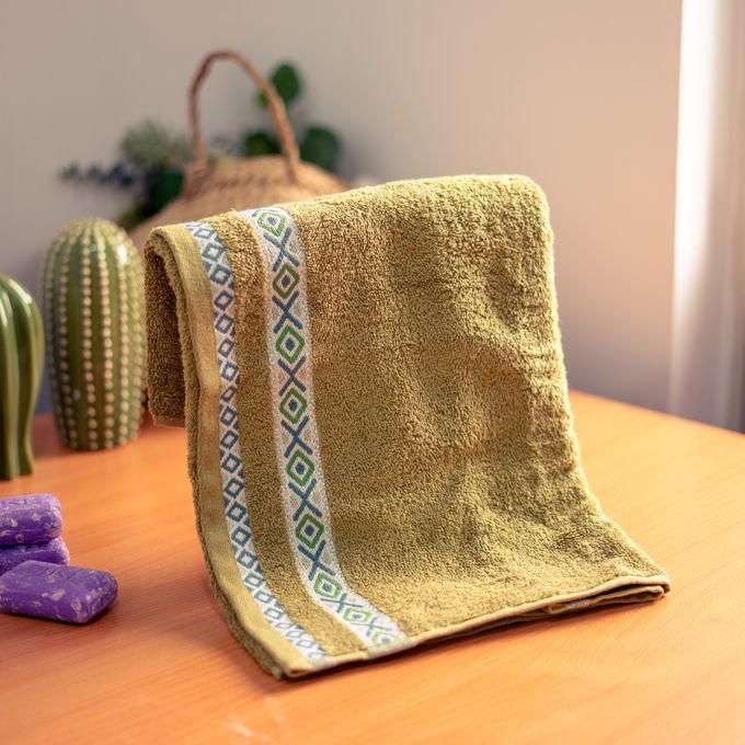 Berbère Serviette 50x90 100% Design Marocain 100% Coton - Vert Olive - Image 1 of 1