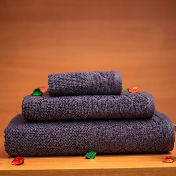 Cassilia G019 pack 3 serviettes 100% coton gris fonce - Image 1 of 1