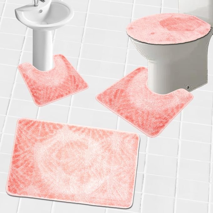 Simple Tapis de Bain 4 Pièce - Saumon - Image 1 of 1