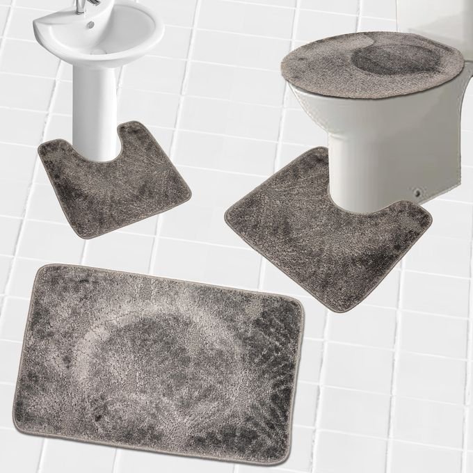 Simple Tapis De Bain 4 Pièce - Gris - Image 1 of 2