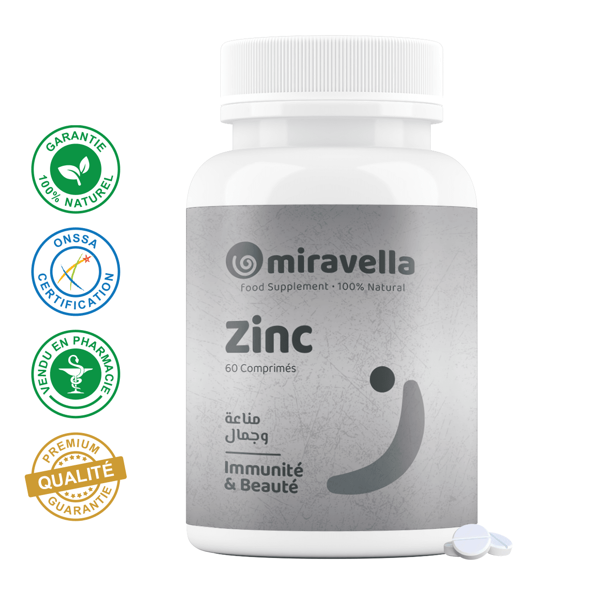 Zinc 60 comprimés 100% naturel - Image 1 of 1