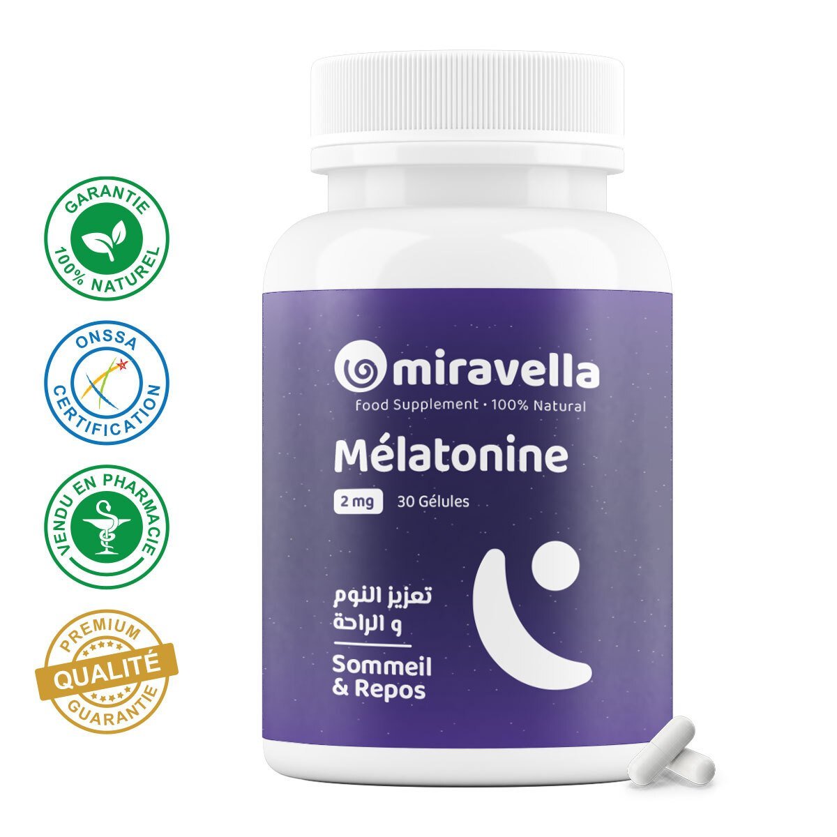 Mélatonine 2MG 30 gélules 100% naturel - Image 1 of 1