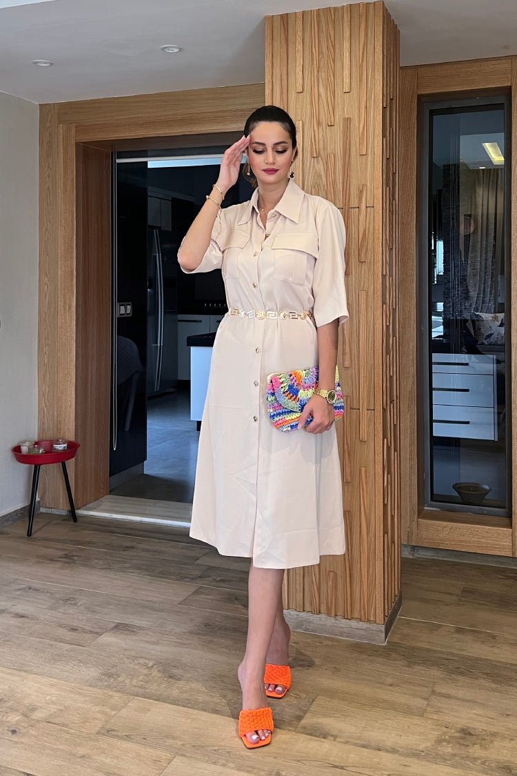 Robe-chemise en gabardine - Image 1 of 1