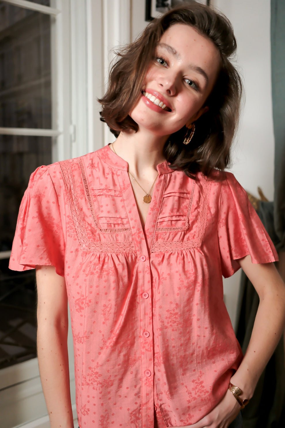 Top garni de dentelle et broderies - Image 1 of 3