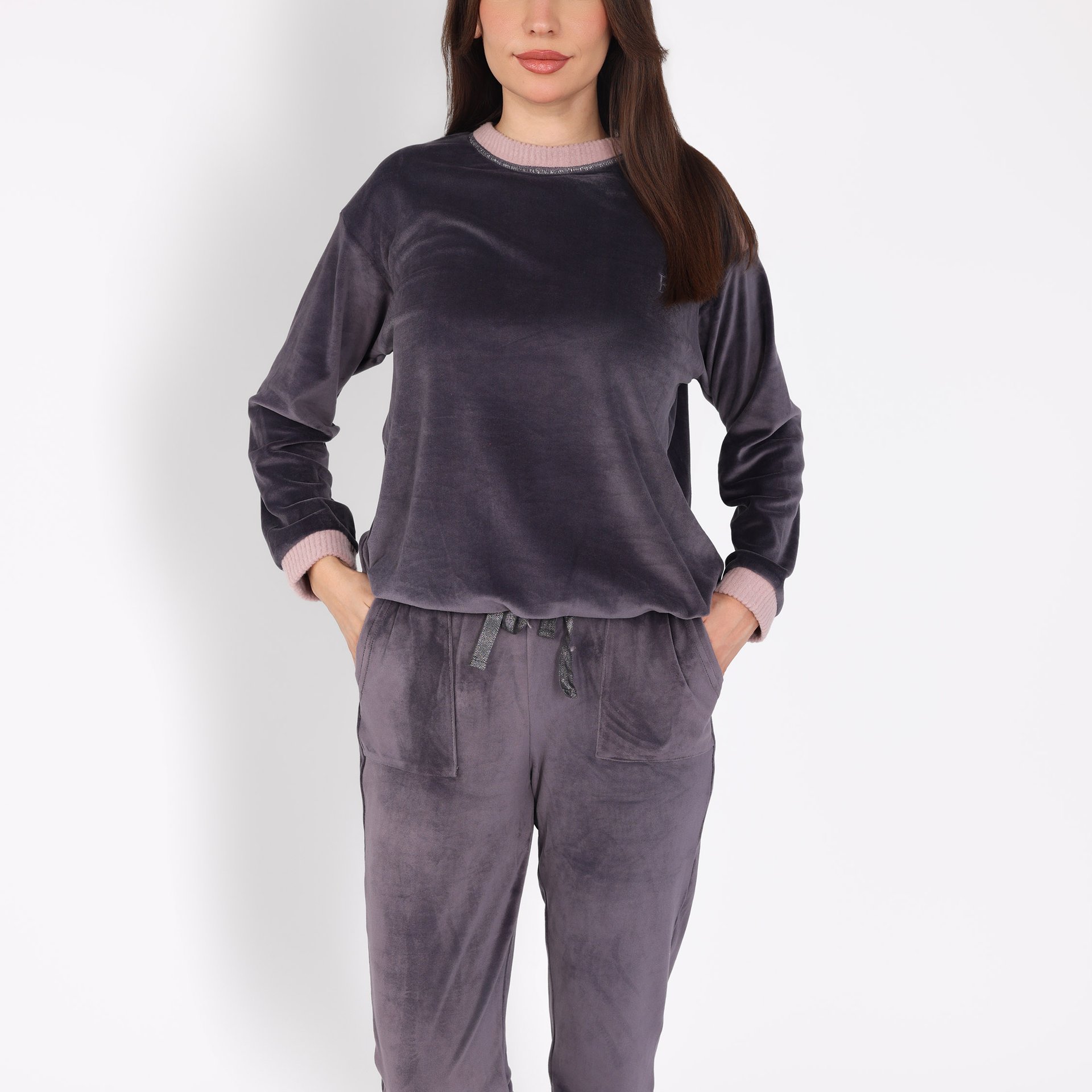 Ensemble Pyjama à Boutons Epaule | Collection Velvet MLC - Image 1 of 4