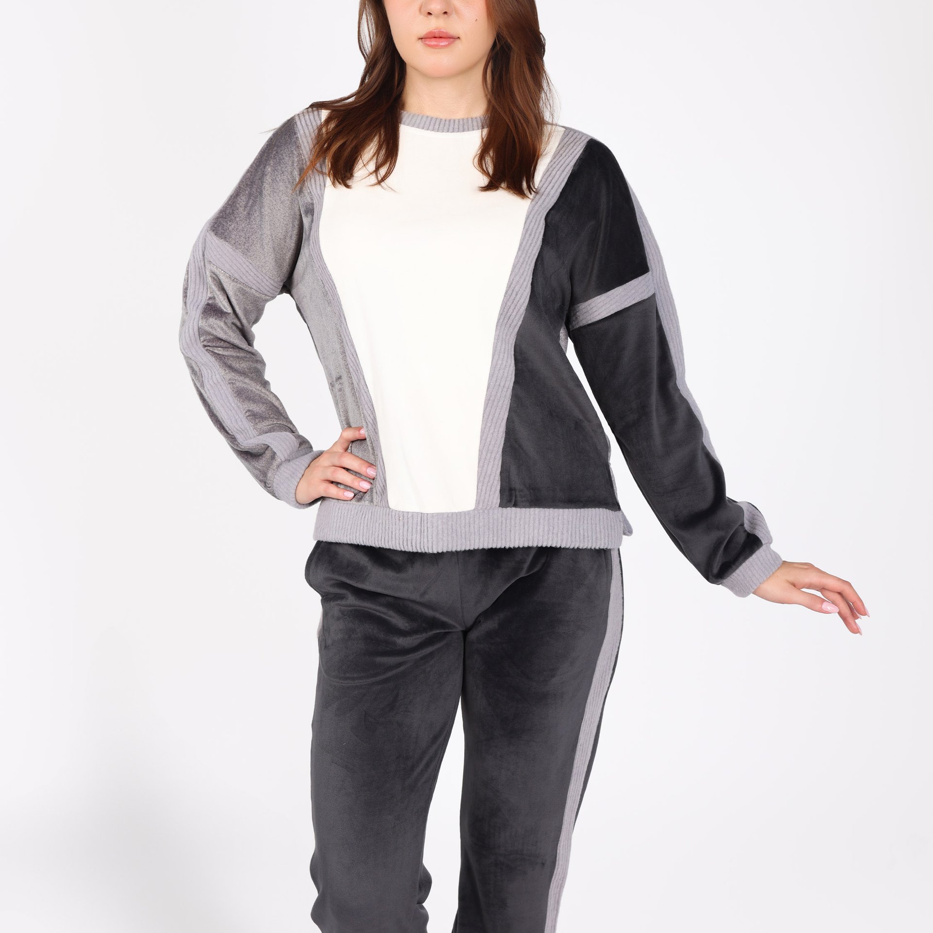 Pyjama Bicolore en Velours Doux | Collection Velvet MLC - Image 1 of 4