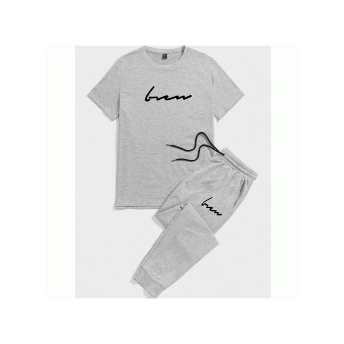Ensemble Pantalon et T-shirt Gris pour Homme - Image 1 of 3