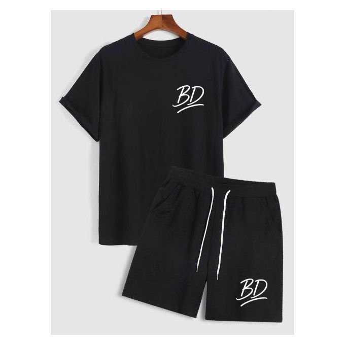 Ensemble T-shirt/short Noir Haute Qualité - Image 1 of 2