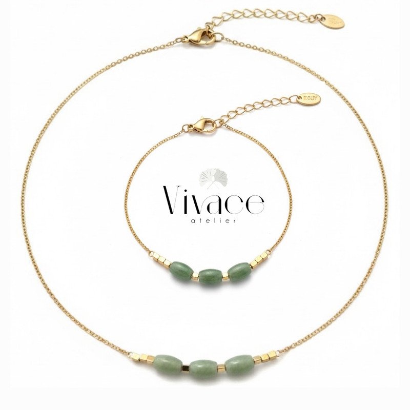Ensemble Vivace Lune Perle Verte - Image 1 of 1