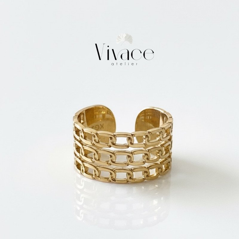 Bague Vivace Ajustable Chaîne Dorée - Image 1 of 1