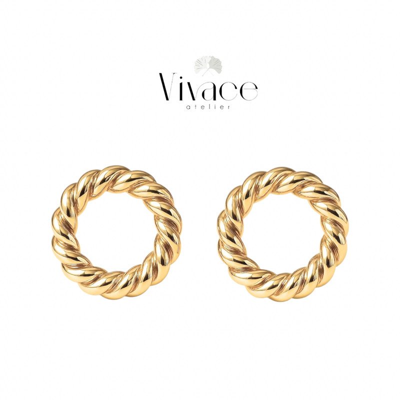 Boucles d’oreilles vivace anneau tressé - Image 1 of 1