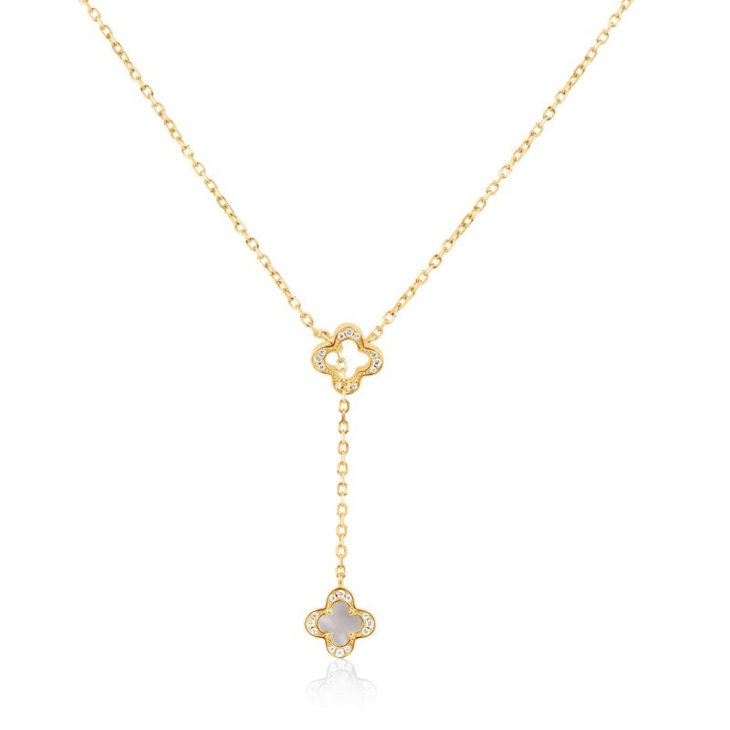 Collier trèfle en Plaqué Or 18K 3Mic & MOP - Image 1 of 1