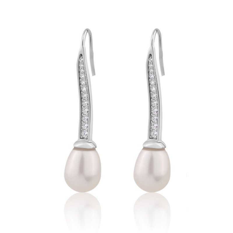 Boucles doreilles crochet en Argent 925 Rh & FWP - Image 1 of 1