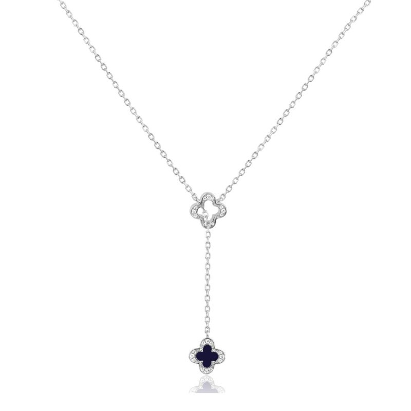 Collier Trèfle Excellence en Argent 925 Rh & Lapis lazuli - Image 1 of 1