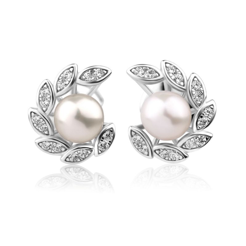 Boucles doreilles en Argent 925 Rh serties de zirconiums & FWP - Image 1 of 1