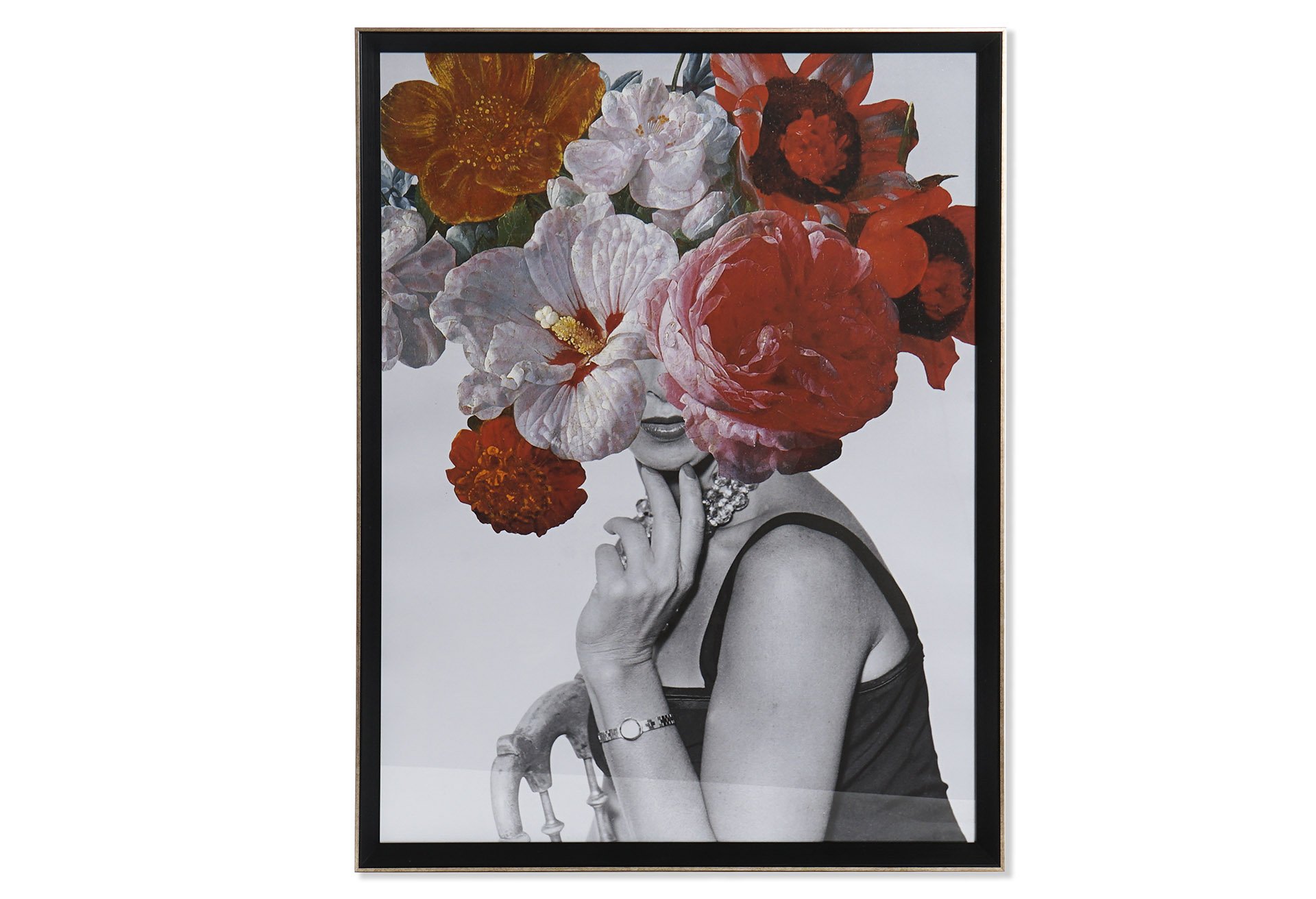 FEMME Multicolore Tableau Encadré en Toile et Verre - Image 1 of 4