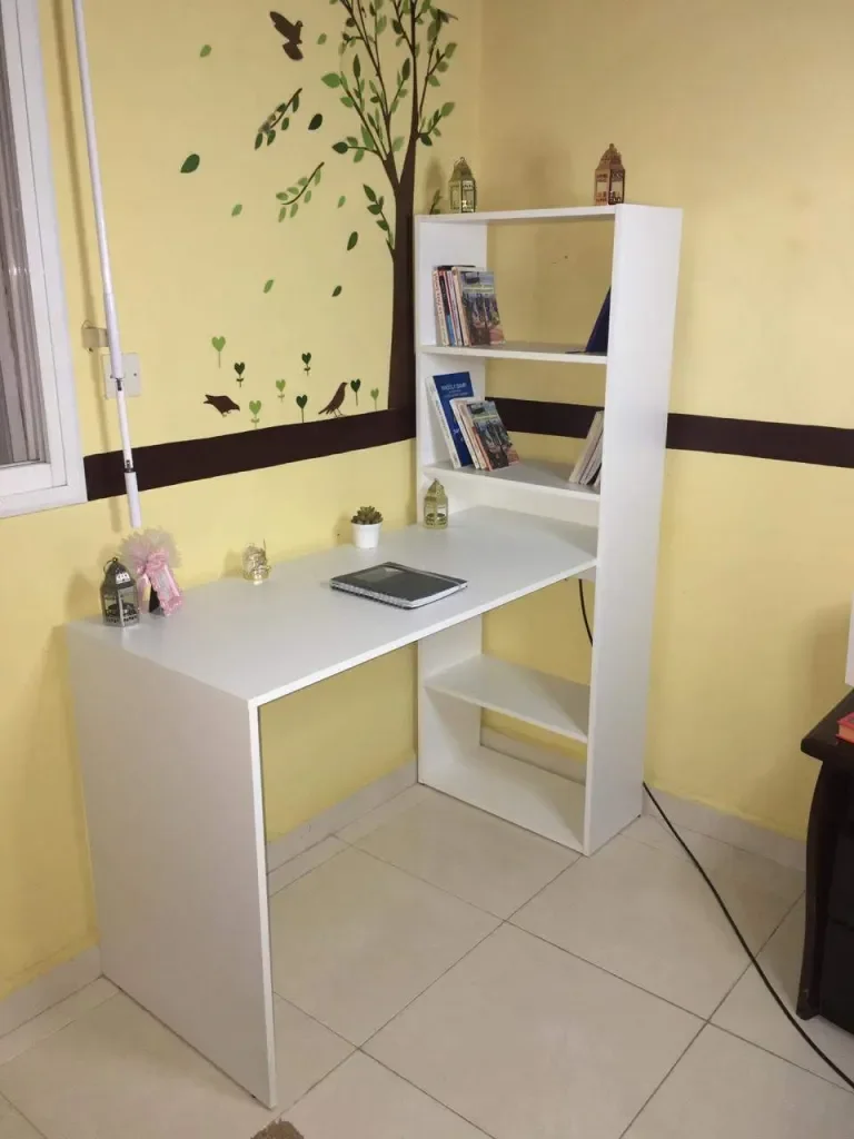 Duplo Bureau Et Bibliothèque Blanc 120 Cm (sans Chaise) - Image 1 of 2