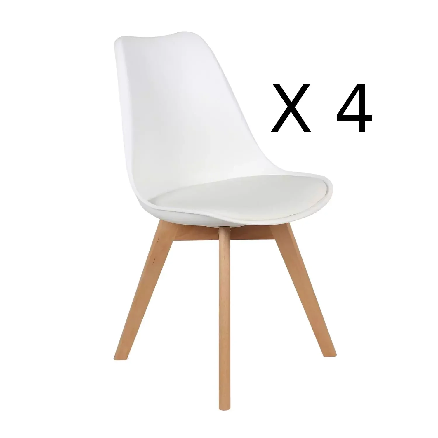 Lot De 4 Chaises Oslo - Blanc - Image 1 of 1