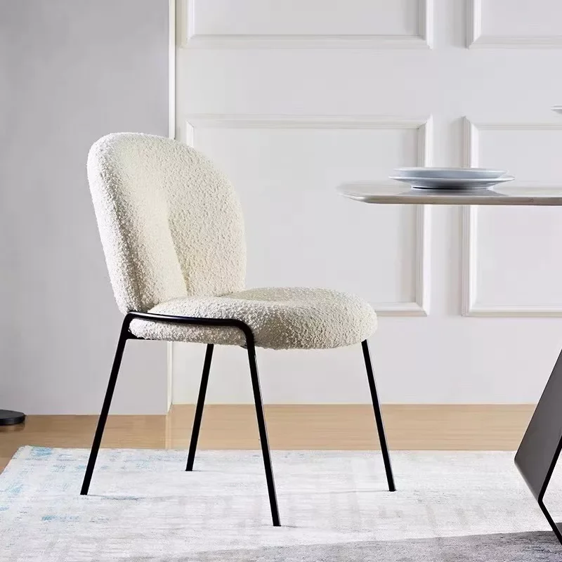 Imane Chaise En Tissus Bouclette – Blanc Cassé - Image 1 of 1