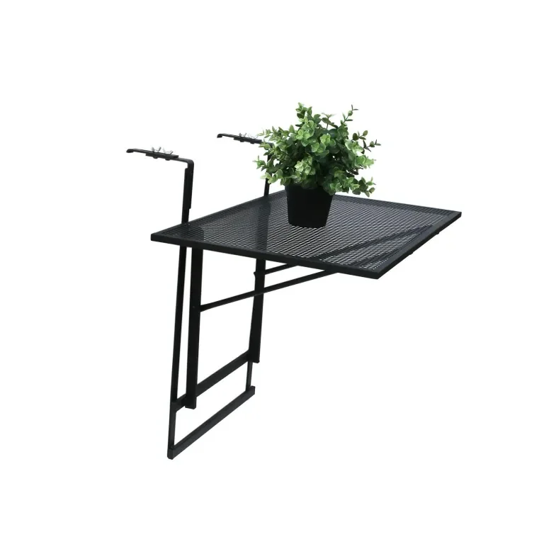CLARA table de balcon pliable noir 60.5x40x50 cm - Image 1 of 4
