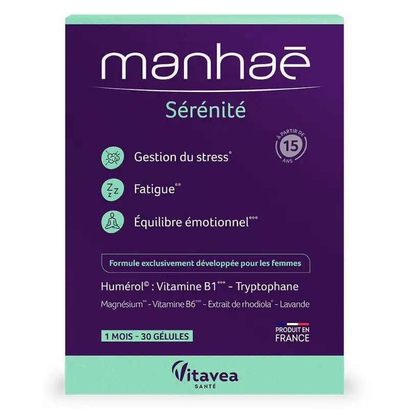 Manhae Sérénité 30 Capsules Complément Alimentaire Ménopause Bouffées Chaleur - Image 1 of 1