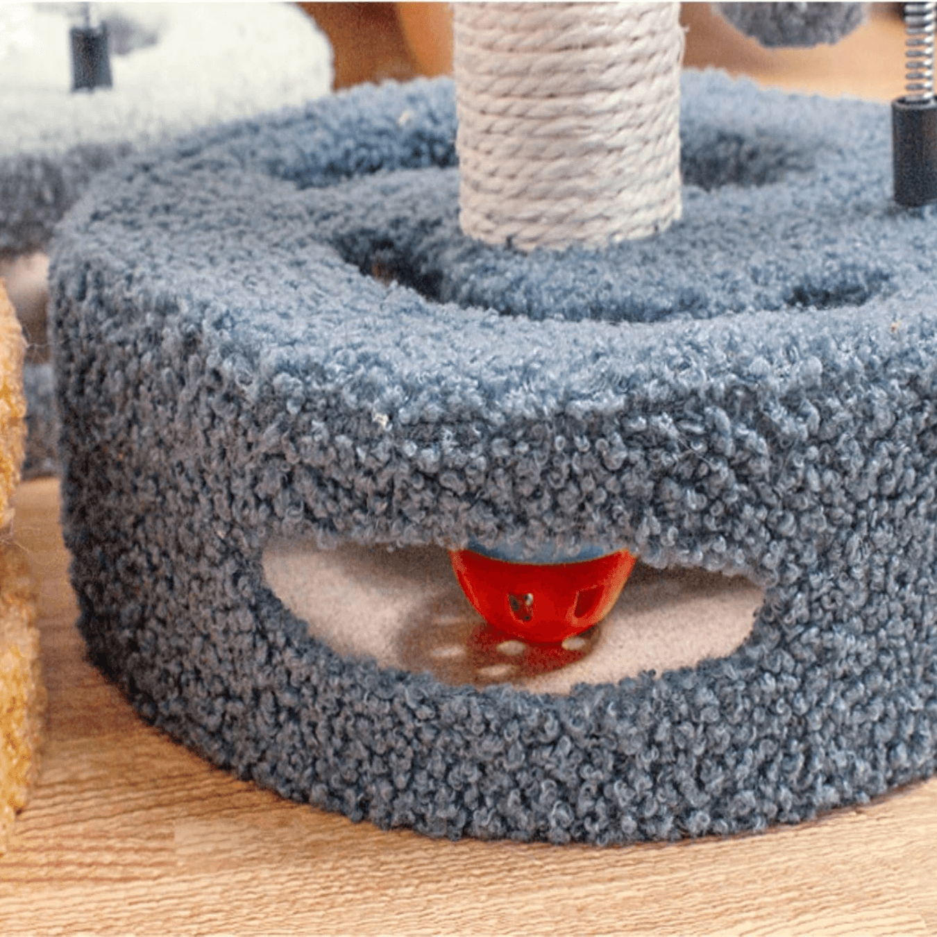 Small Cat Tree Tower –  Scratching Posts, Jumping Platform & Toy Ball - Image 1 of 4