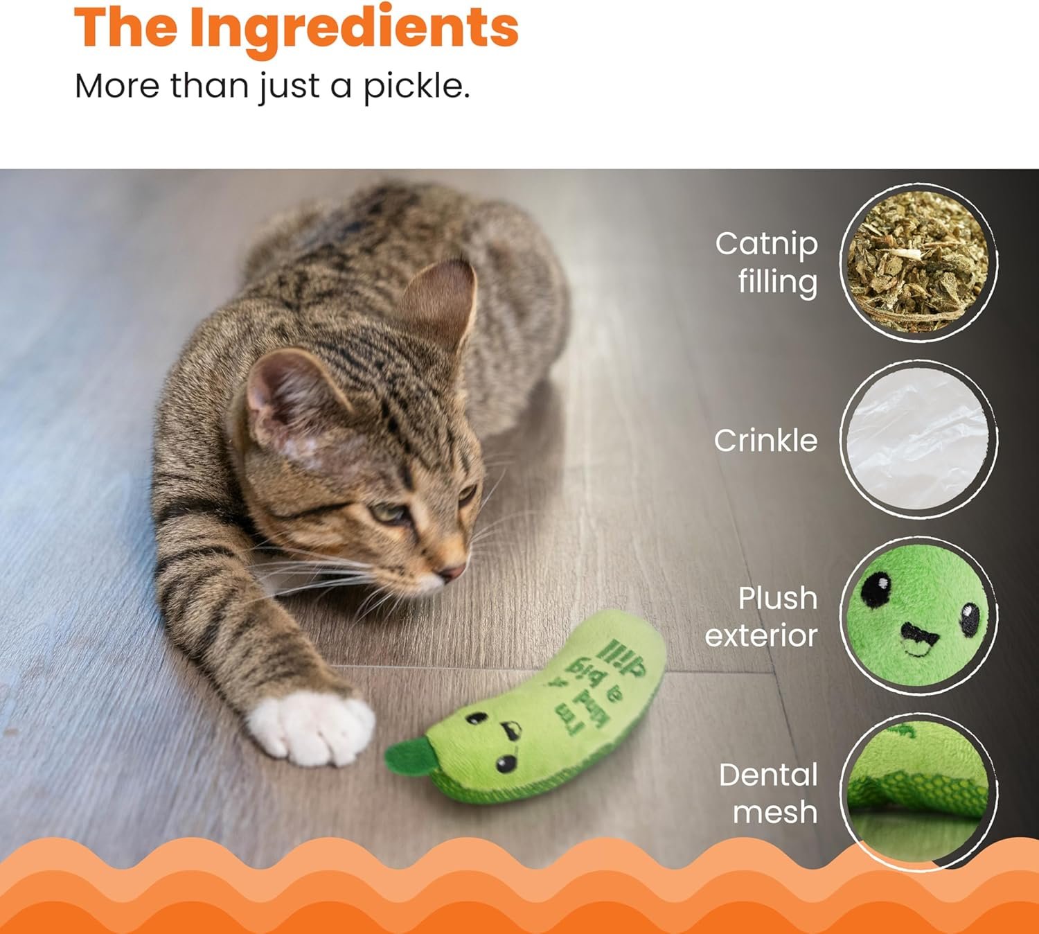 Cat Kicker Toy with Catnip – Crunchy Plush Pickle for Active Play - Image 1 of 4