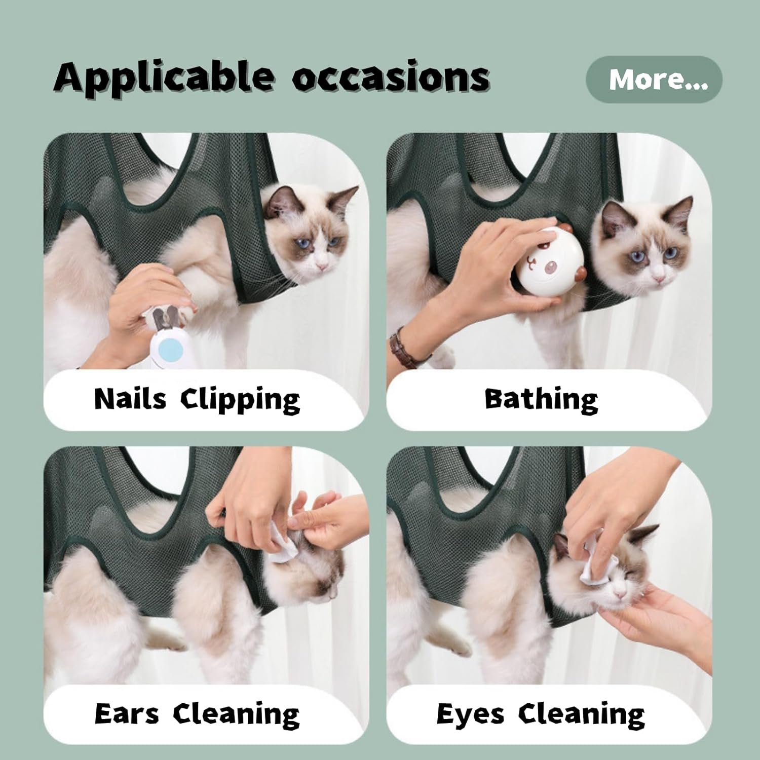 Cat Grooming Hammock – Anti-Scratch Restraint for Nail Trimming - Image 1 of 1