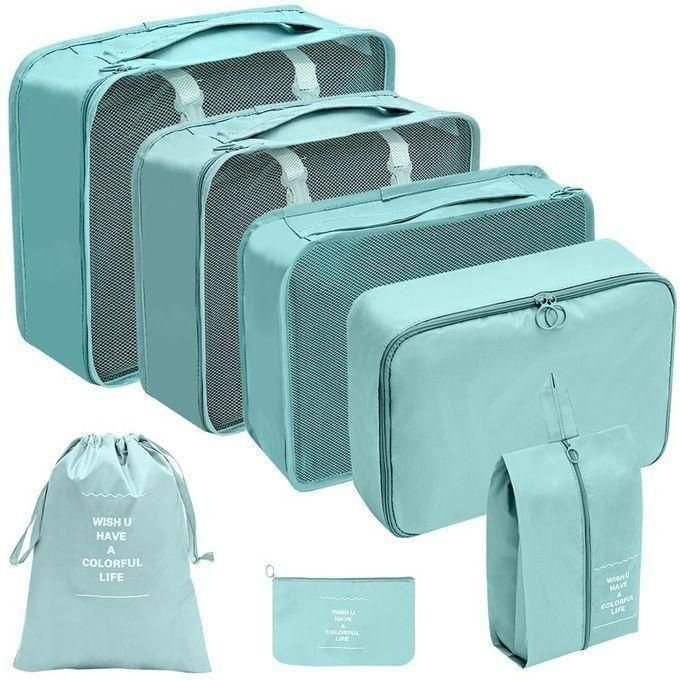 Pack 7pcs Sac de Rangement pour Voyage Vert - Image 1 of 1