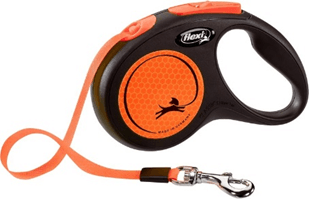 FLEXI LAISSE À ENROULEUR NEW NEON TAPE ORANGE FLUO S | 500CM L - Image 1 of 1