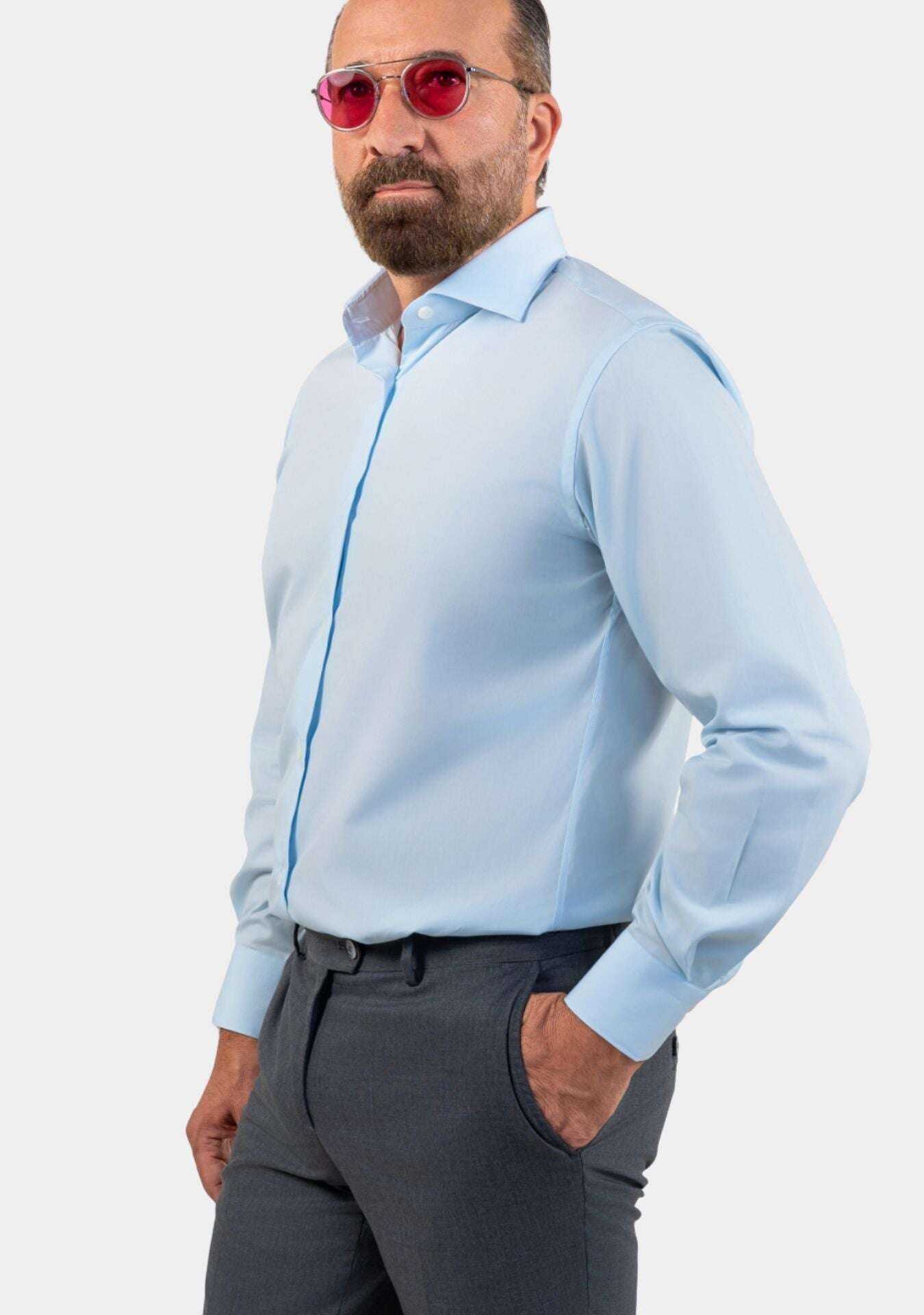 Cordone X Gabriel Sky-blue Poplin Shirt - Image 1 of 4
