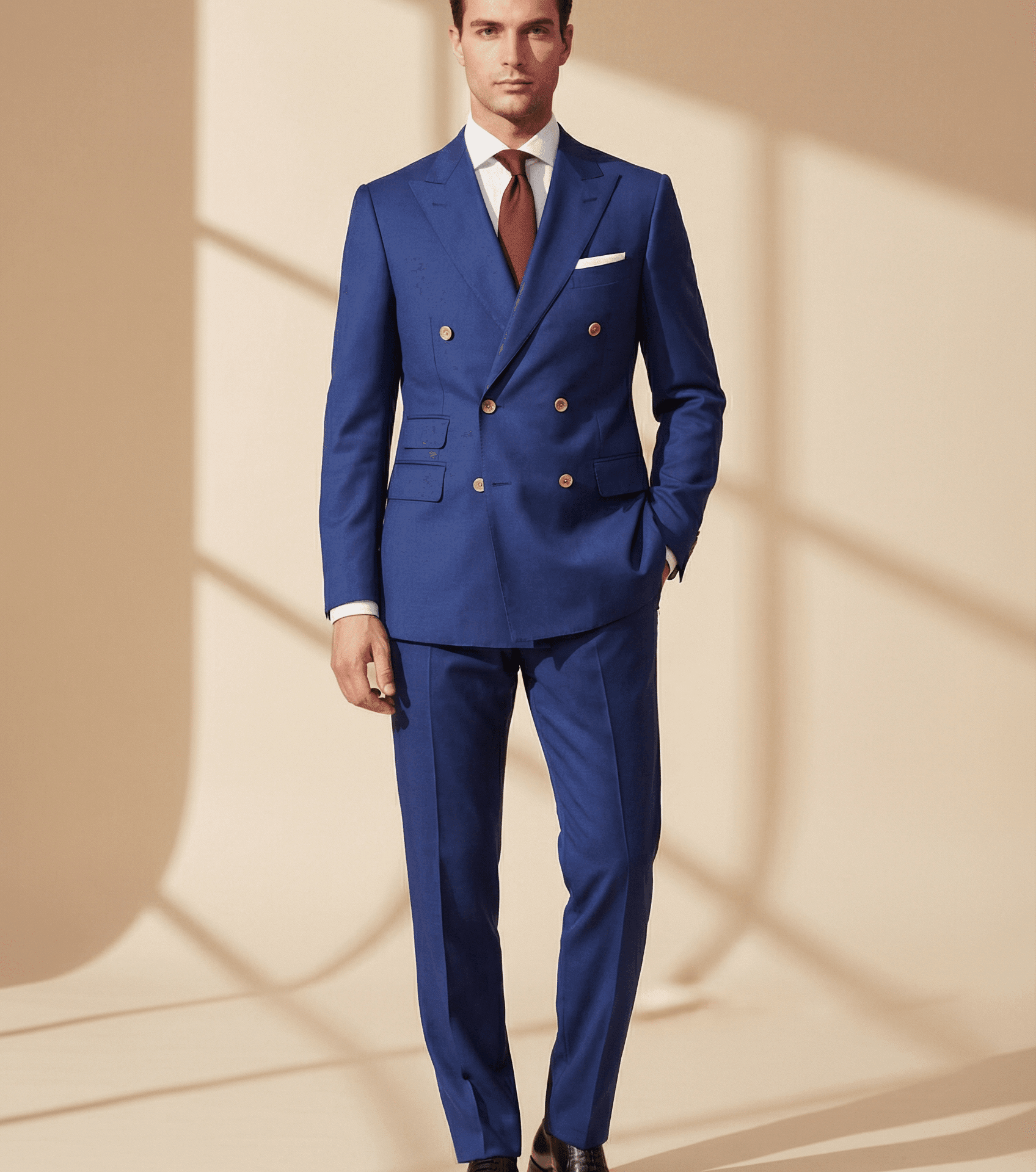 Genova Tailored Double-breasted Blazer – Royal Blue - Image 1 of 4
